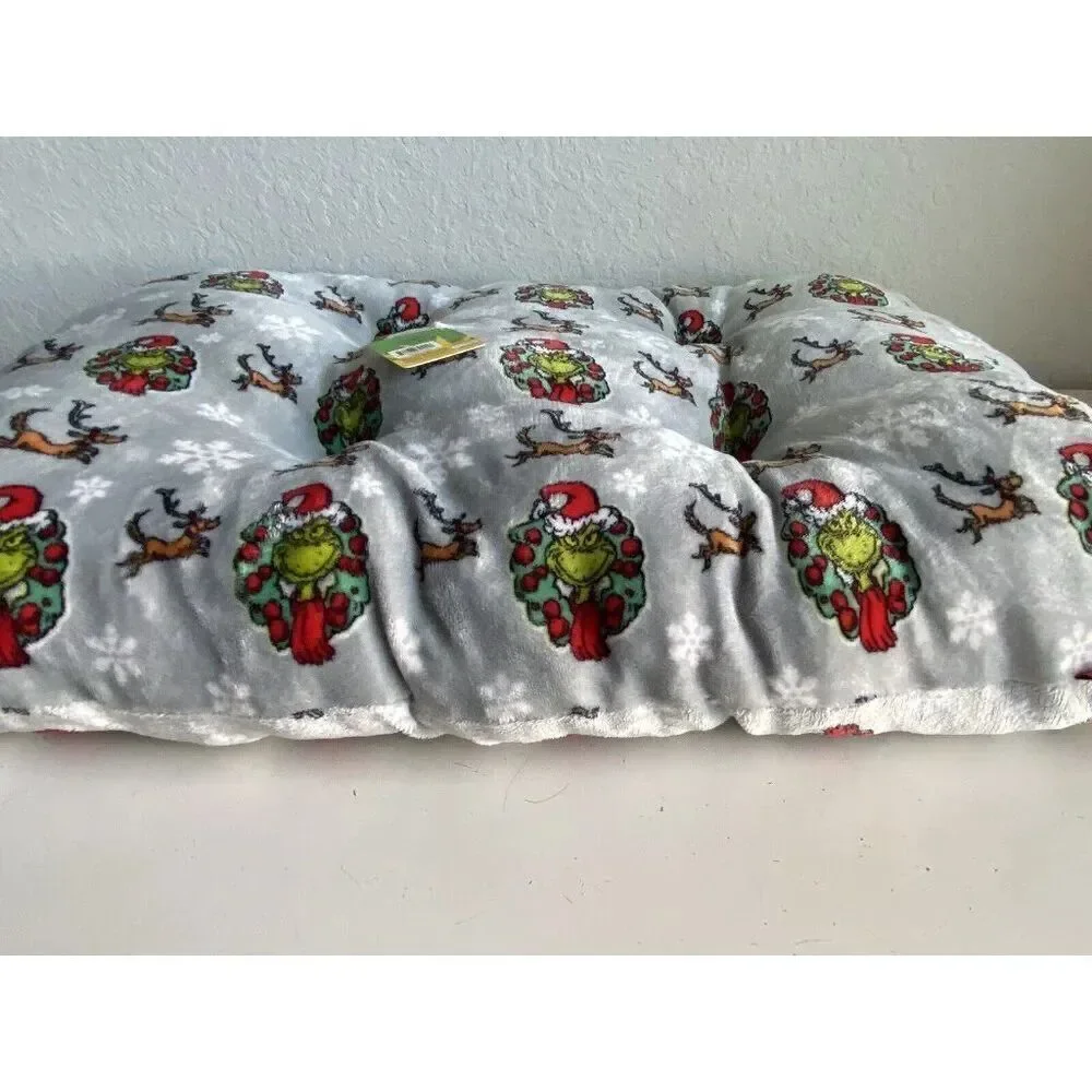 Dr. Seuss The Grinch And‎ Max Dog Pet BED Super Soft Christmas 36 X 27 X 3” NEW